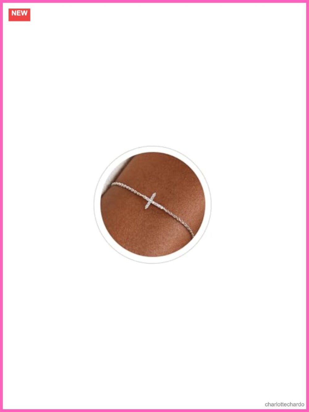 Dainty Sterling Silver or 14k Gold Plated Cross Bracelet for Women, Adjustable